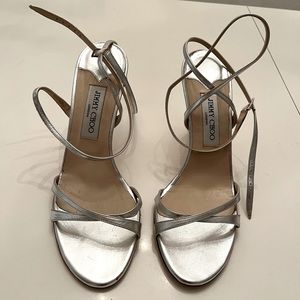 Jimmy Choo Silver Strappy Heels